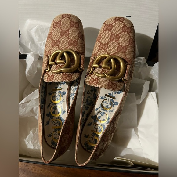 New Gucci GG monogram canvas marmont double G mid-heel pump - Picture 11 of 16
